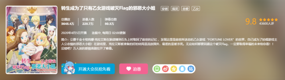 《转生恶役大小姐》与《阿尔蒂》进行联动，两大后宫王强强联手